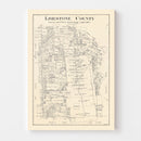 Vintage Map of Limestone County, Texas 1922