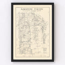 Vintage Map of Limestone County, Texas 1922