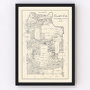 Vintage Map of Clay County, Texas 1924