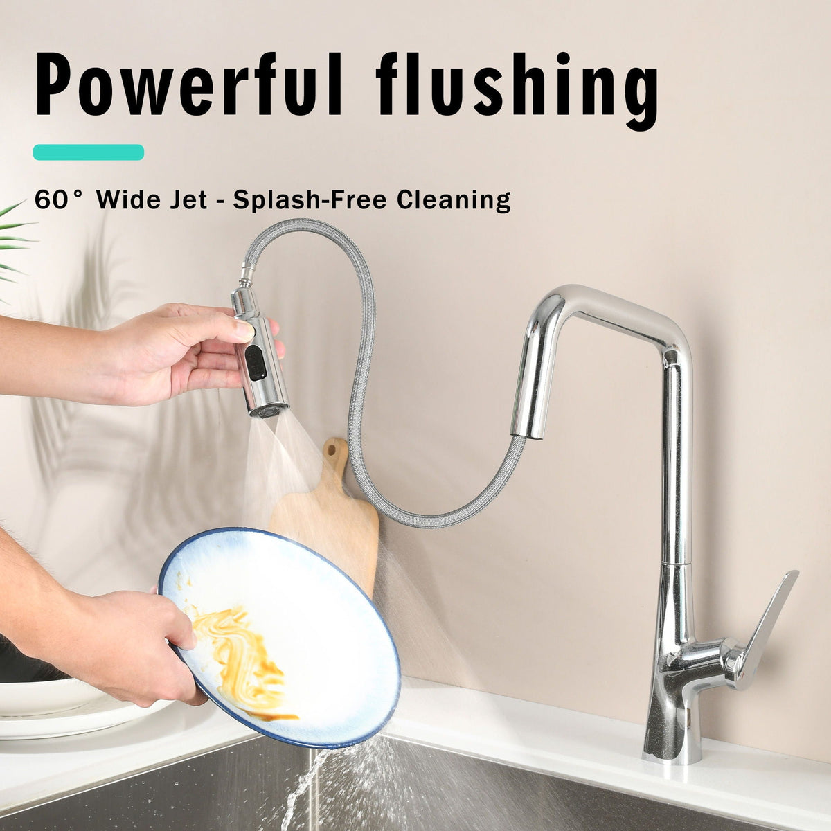 Professional Kitchen Faucet With 3 Function 360 Sprayer And 1 Touch Switching, photo 4 of 18