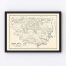 Vintage Map of Orange County, Texas 1921