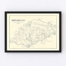Vintage Map of Refugio County, Texas 1921