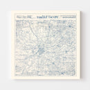 Vintage Map of Tarrant County, Texas 1925