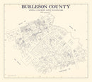 Vintage Map of Burleson County, Texas 1920
