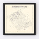 Vintage Map of Burleson County, Texas 1920