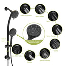 Multi Function Dual Shower Head System With 4.7" Rain Showerhead, 8 Function Hand Shower, Adjustable Slide Bar by HouseOfZazla
