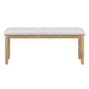 6-Piece Retro Rectangular Dining Table Set, Table with Unique Legs and 4 Upholstered Chairs & 1 Bench for Dining Room and Kitchen (Natural Wood Wash)