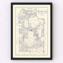 Vintage Map of Clay County, Texas 1924
