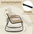 3 Piece Rocking Bistro Chairs and Side Table Set with Storage Bag-Brown by LJGDeals
