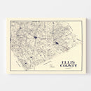 Vintage Map of Ellis County, Texas 1927