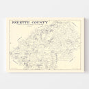Vintage Map of Fayette County, Texas 1920
