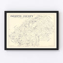 Vintage Map of Fayette County, Texas 1920