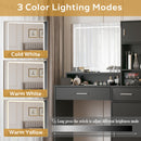 Vanity Desk With Mirror And LED Light Strip, Dressing Table With Large Drawer, 3 Level Storage Dresser & 3 Lighting Modes Adjustable Brightness, Suitable For Bedroom by Unique Piece Furniture