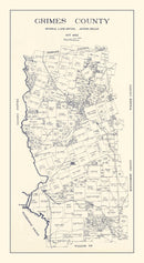 Vintage Map of Grimes County, Texas 1922