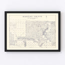 Vintage Map of Hartley County, Texas 1925