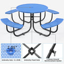 Round Outdoor Steel Picnic Table 46" With Umbrella Pole by HouseOfZazla