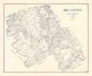 Vintage Map of Hill County, Texas 1922