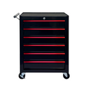 Rolling Metal Tool Chest with 6 Drawers - Black