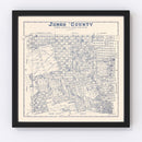 Vintage Map of Jones County, Texas 1921