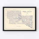Vintage Map of Kerr County, Texas 1923