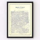 Vintage Map of Mason County, Texas 1921