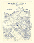 Vintage Map of Montague County, Texas 1924