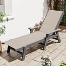 Lounge Chair Outdoor, HDPE Chaise Lounge with Wheels and Adjustable Recliner by HouseOfZazla