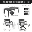 Modern Outdoor Patio Dining Set With Table And Chairs With Sunbrella Cushions