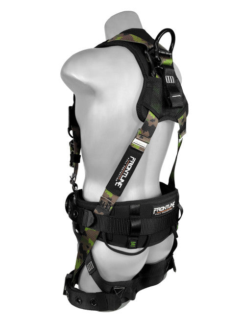 Frontline 110CTB-CF Camouflage Full Body Harness with Aluminum Hardware and Suspension Trauma Straps XL/2X