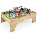 Wooden Train Table with 110 Pieces for Toddlers 3+ Years by LJGDeals