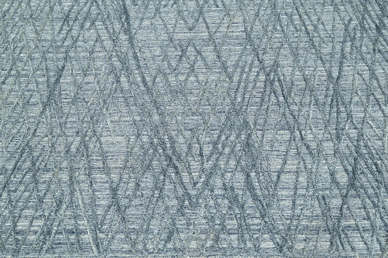 4x6 Blue LoomBloom Hand Knotted Modern & Contemporary Textured Tibetan 100% Wool Oriental Area Rug