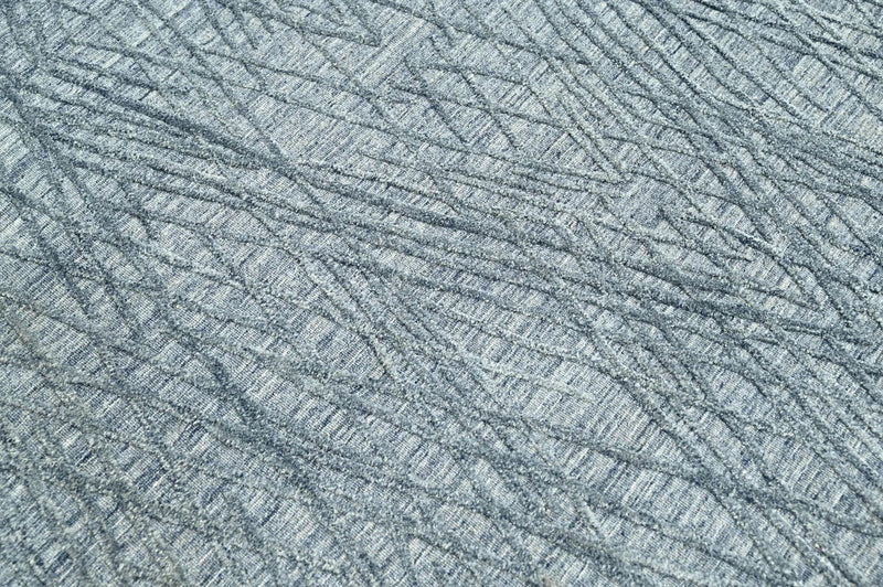 4x6 Blue LoomBloom Hand Knotted Modern & Contemporary Textured Tibetan 100% Wool Oriental Area Rug