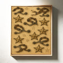 Western Spurs and Stars Vintage Print