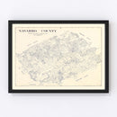 Vintage Map of Navarro County, Texas 1924