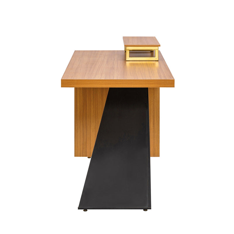 Walker Edison | Modern Wooden 63" Writing Desk with Monitor Stand