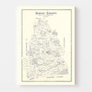 Vintage Map of Sabine County, Texas 1920