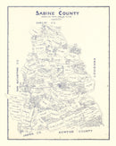 Vintage Map of Sabine County, Texas 1920