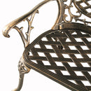 Ornate Outdoor Bronze Patio Garden Aluminum Loveseat Bench