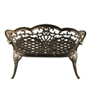 Ornate Outdoor Bronze Patio Garden Aluminum Loveseat Bench