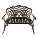 Ornate Outdoor Bronze Patio Garden Aluminum Loveseat Bench