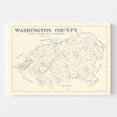 Vintage Map of Washington County, Texas 1920