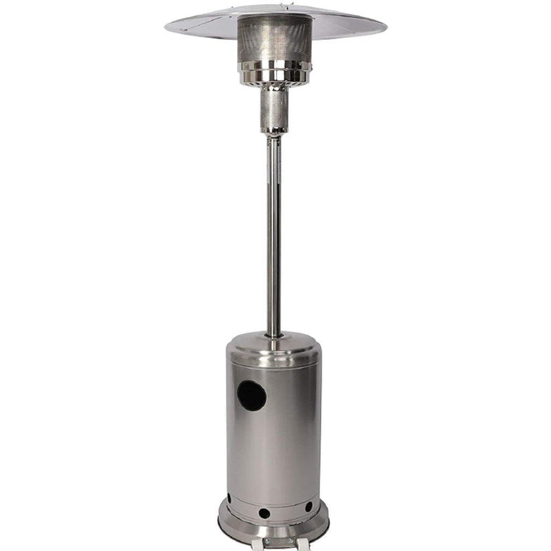 Outdoor Patio Heater Standing Gas LP Propane Heater with Wheels 87 Inches Tall 36000 BTU for Commercial Courtyard (Silver)