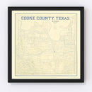 Vintage Map of Cooke County, Texas 1920