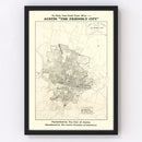 Vintage Map of Austin, Texas 1943