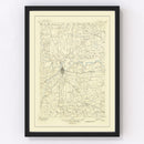 Vintage Map of Fort Worth, Texas 1949