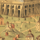 Vintage Map of Jerusalem, Israel 1871