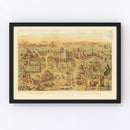 Vintage Map of Jerusalem, Israel 1871