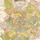 Vintage Map of Moscow, Russia 1910