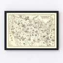 Vintage Bootlegger's Map of the United States 1926