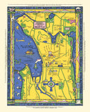Vintage Map of Seattle, Washington 1927